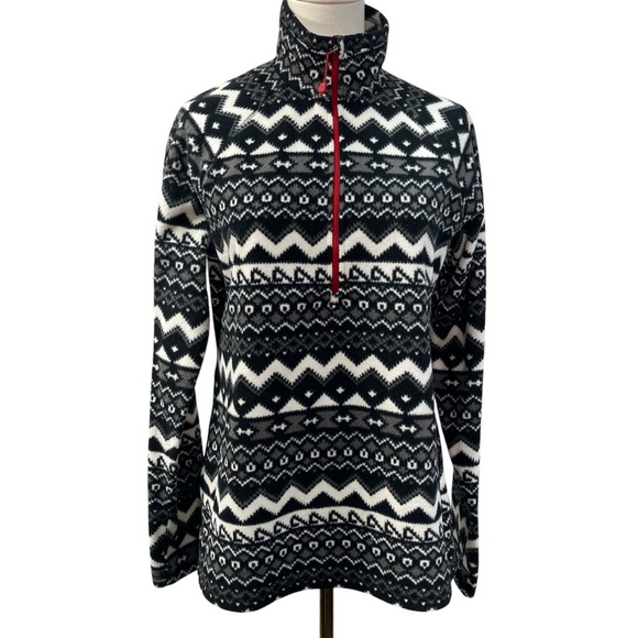 Eddie Bauer Quest Quarter Zip‎ Pullover Fleece Womens Medium Tall Southwestern - Picture 1 of 13